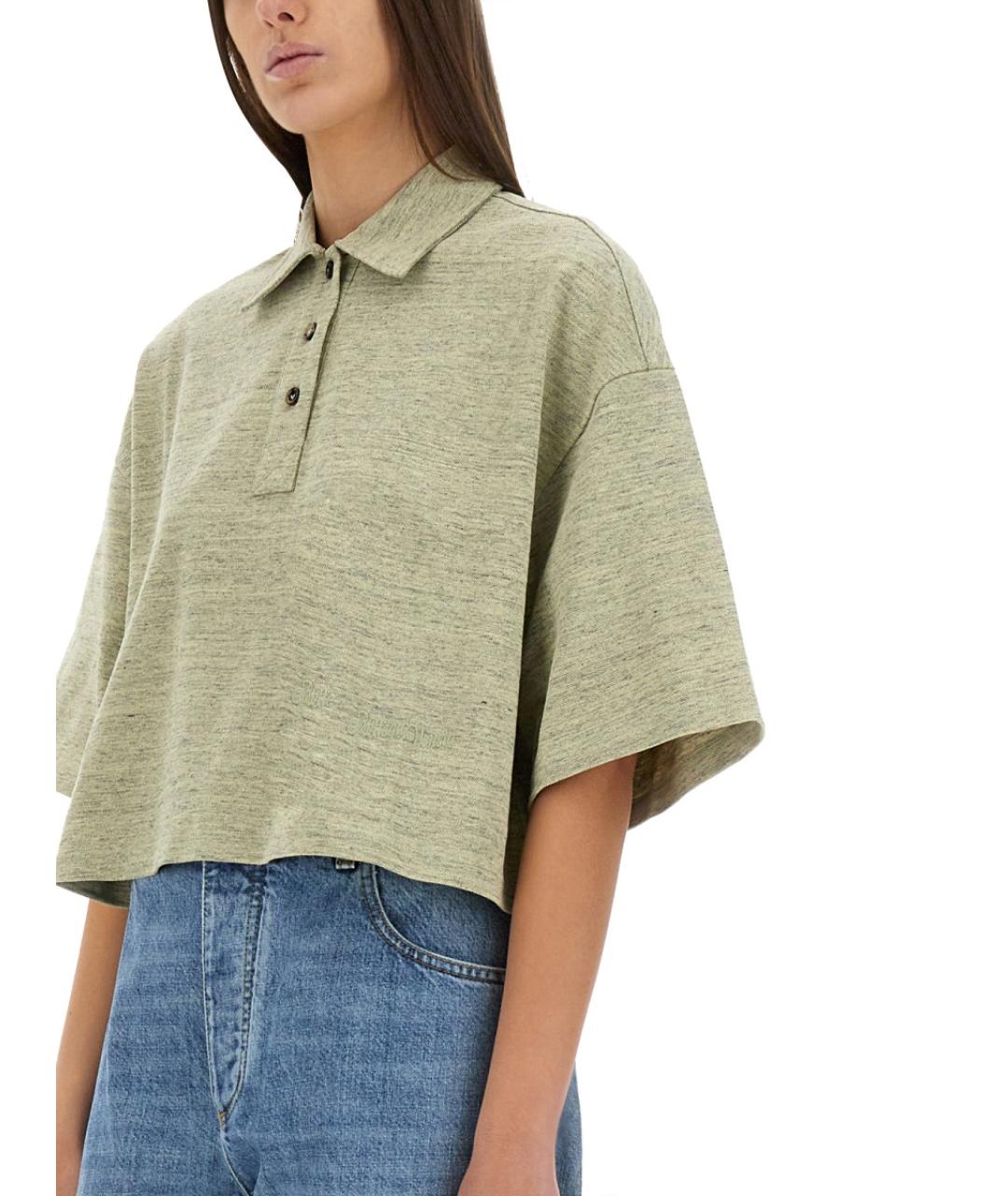 BOTTEGA VENETA Зеленая хлопковая футболка, фото 5