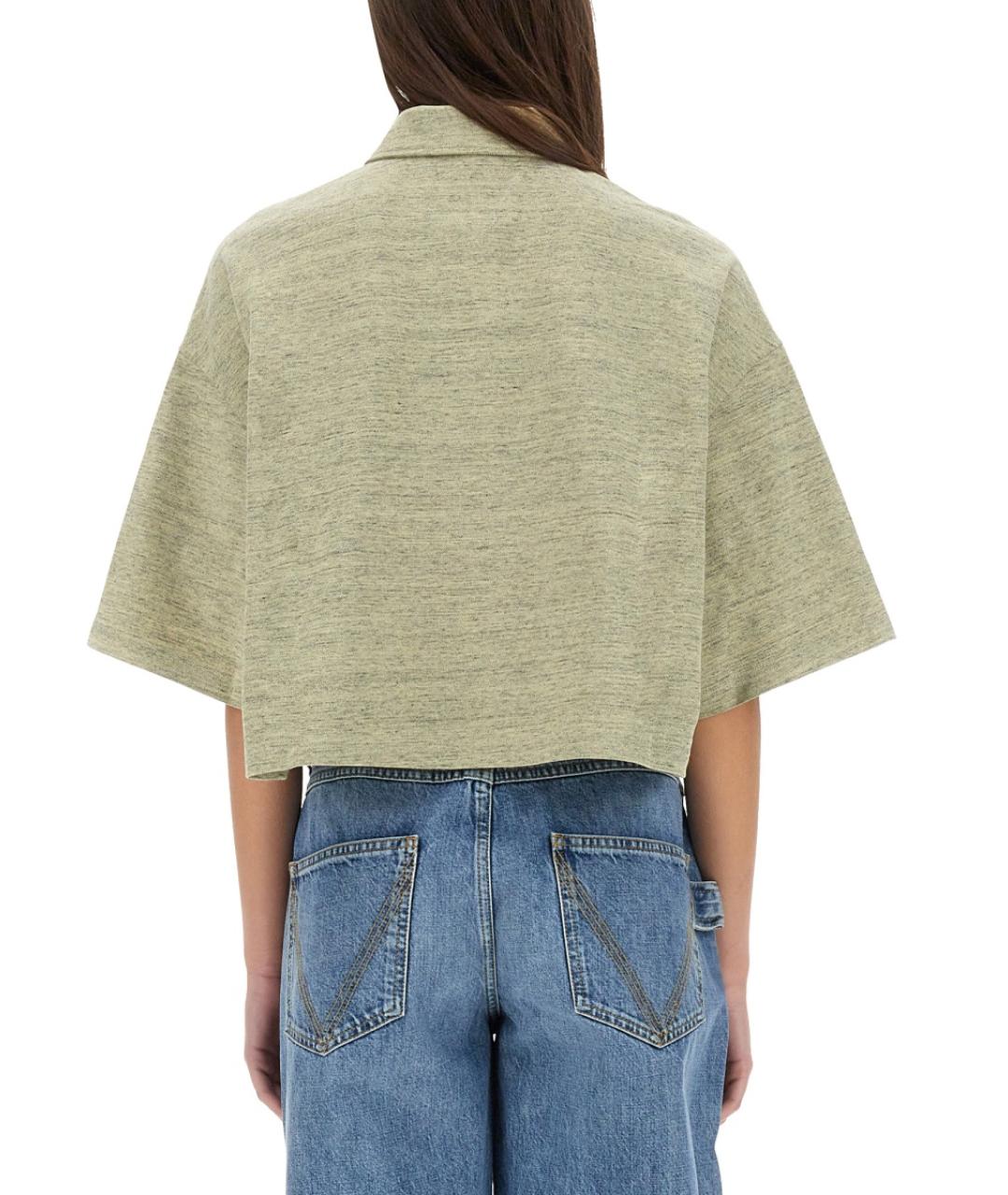 BOTTEGA VENETA Зеленая хлопковая футболка, фото 4