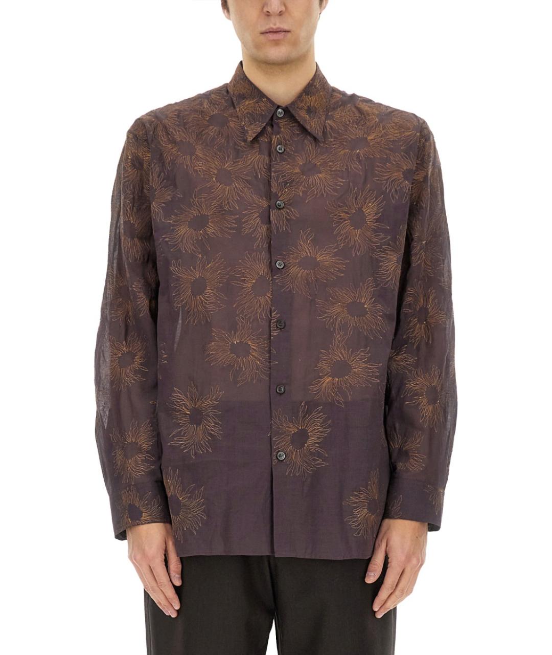 DRIES VAN NOTEN Бордовая хлопковая кэжуал рубашка, фото 5