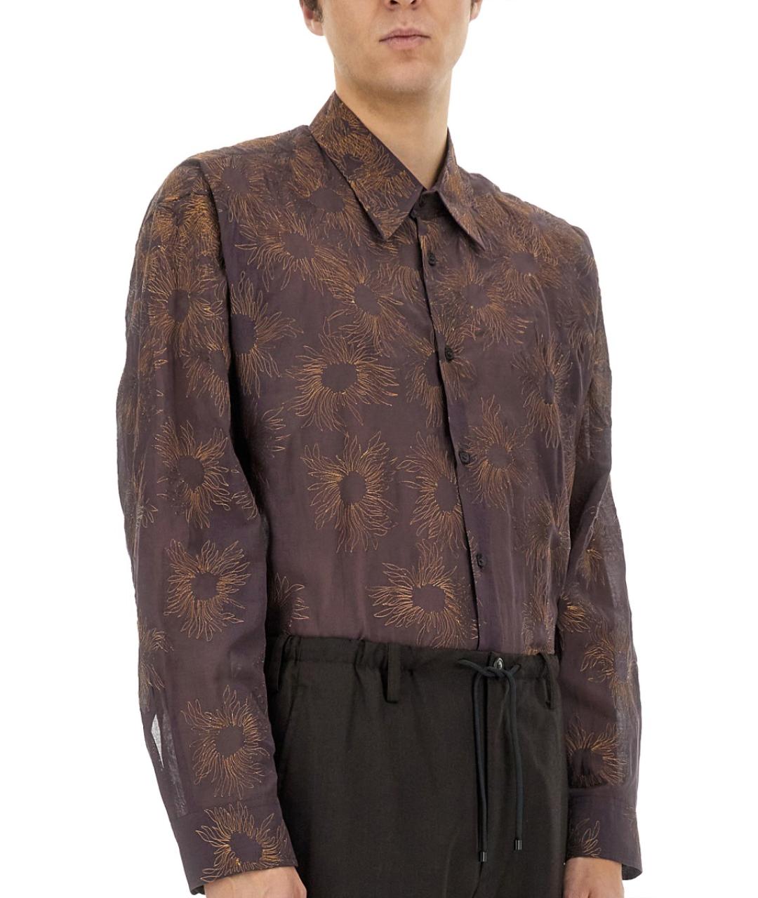 DRIES VAN NOTEN Бордовая хлопковая кэжуал рубашка, фото 4