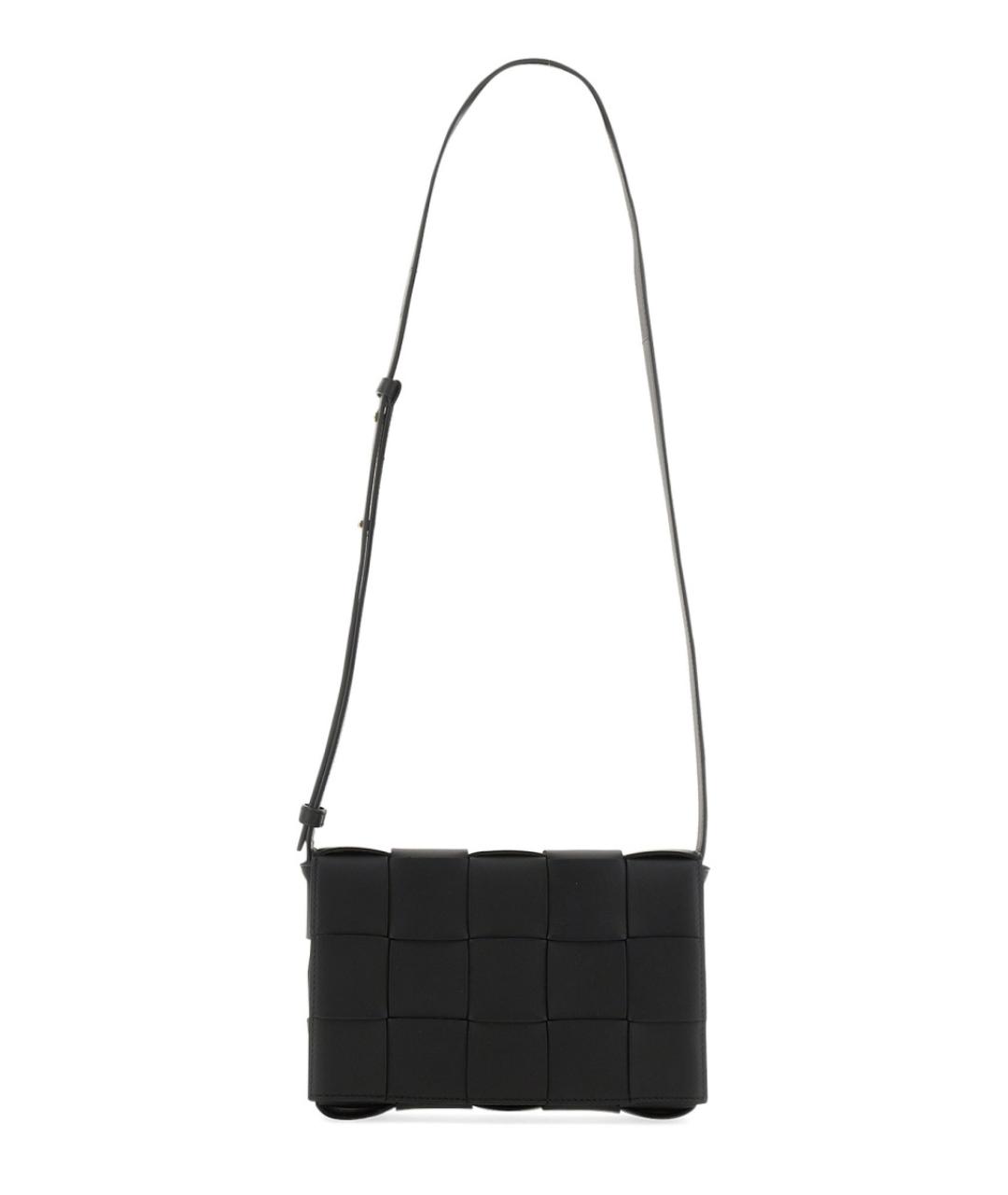 BOTTEGA VENETA Черная кожаная сумка через плечо, фото 1