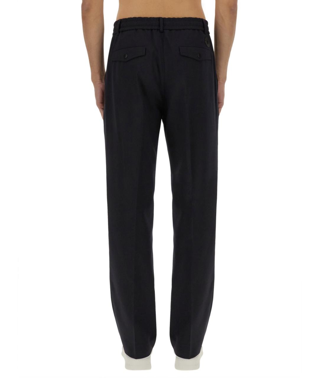 MONCLER Синие шерстяные повседневные брюки, фото 4