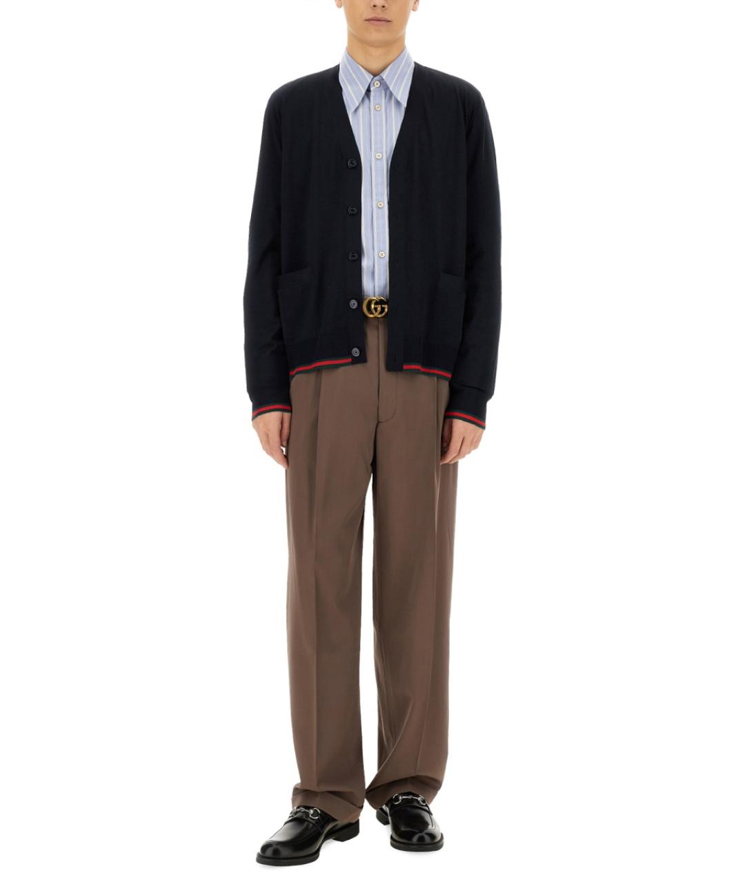 GUCCI Синий шерстяной джемпер / свитер, фото 3