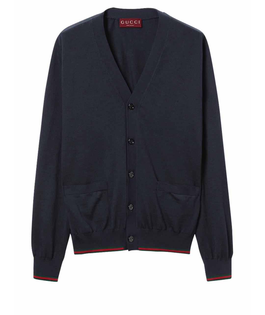 GUCCI Синий шерстяной джемпер / свитер, фото 1