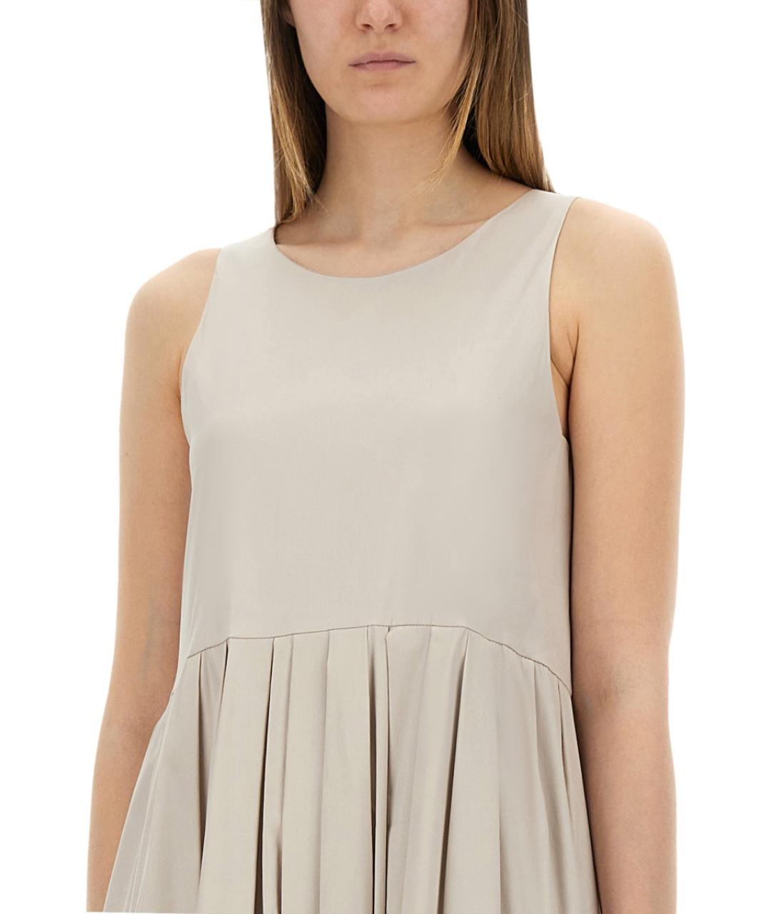'S MAX MARA Бежевое хлопковое повседневное платье, фото 4