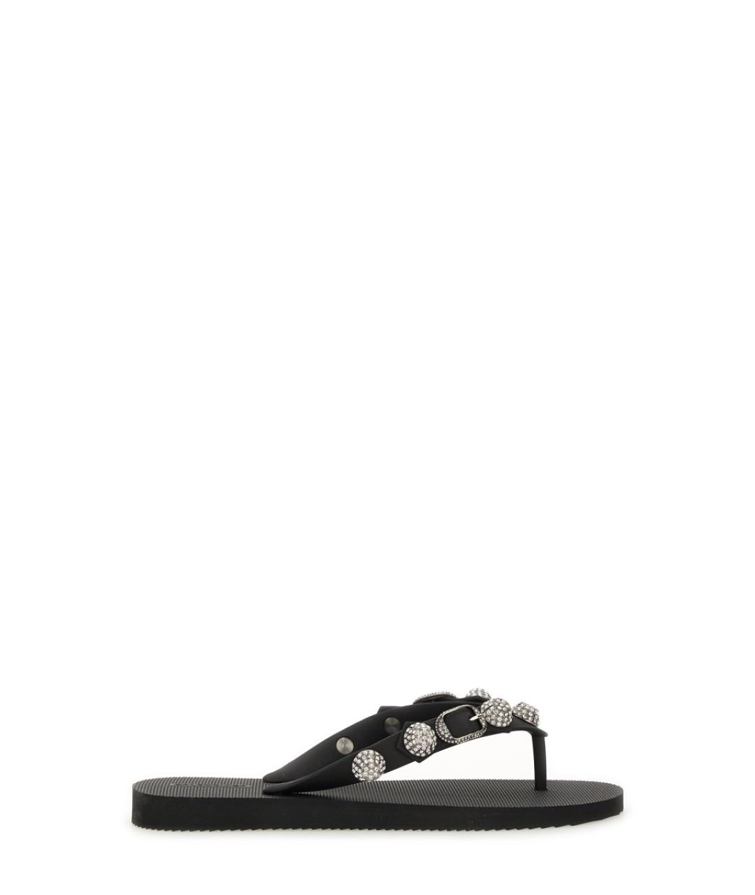 BALENCIAGA Черные резиновые шлепанцы, фото 1