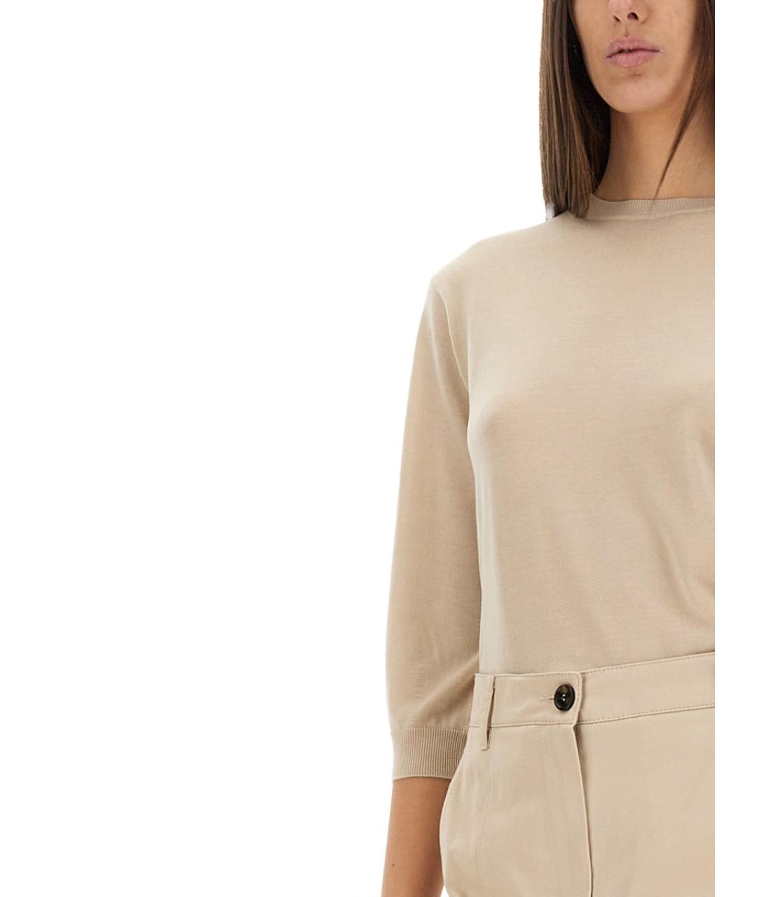 'S MAX MARA Бежевый шерстяной джемпер / свитер, фото 5