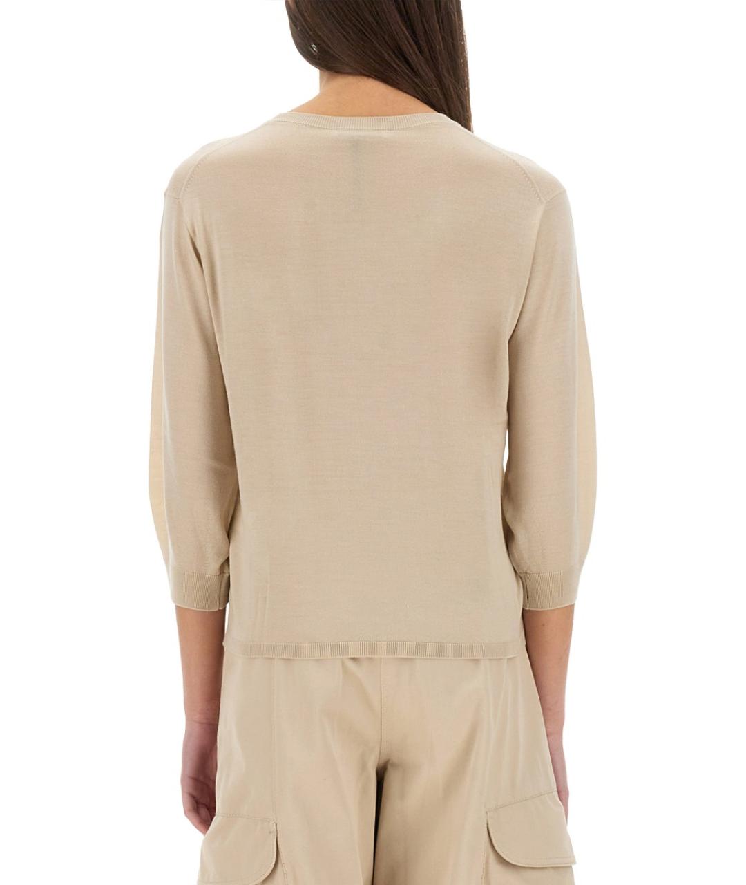 'S MAX MARA Бежевый шерстяной джемпер / свитер, фото 4