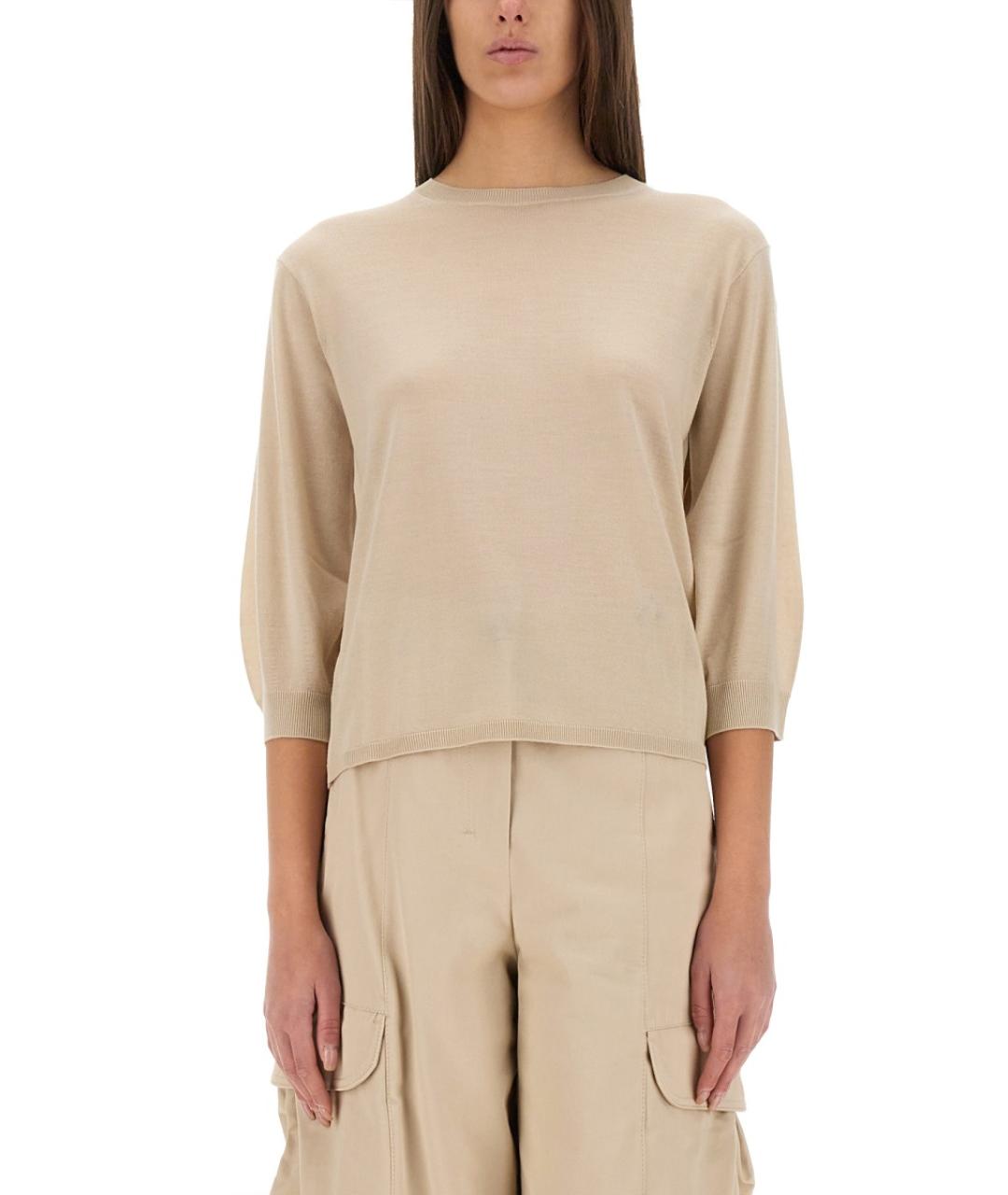 'S MAX MARA Бежевый шерстяной джемпер / свитер, фото 2