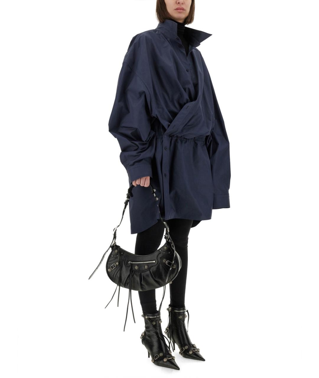 BALENCIAGA Темно-синее хлопковое повседневное платье, фото 3