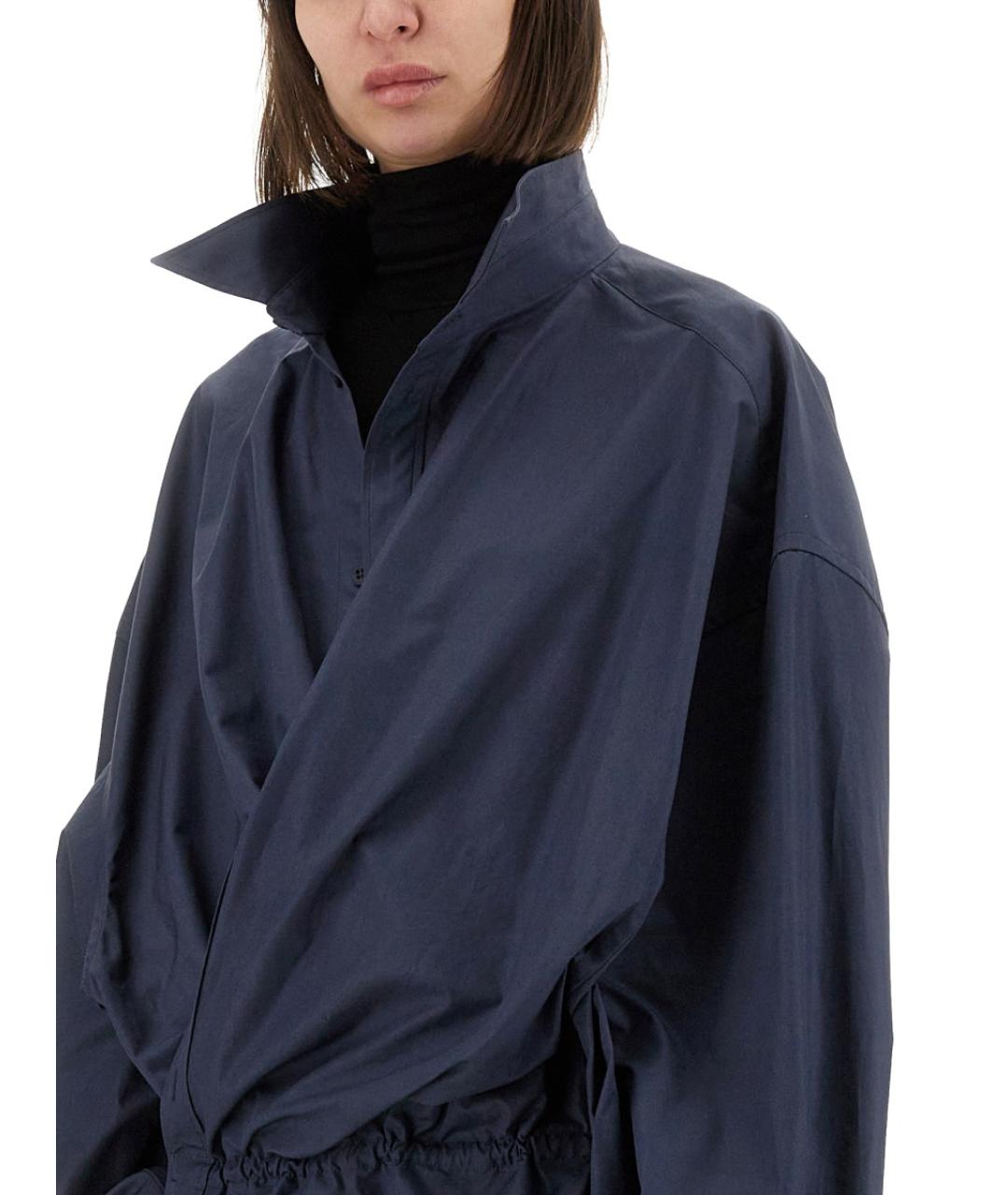 BALENCIAGA Темно-синее хлопковое повседневное платье, фото 5