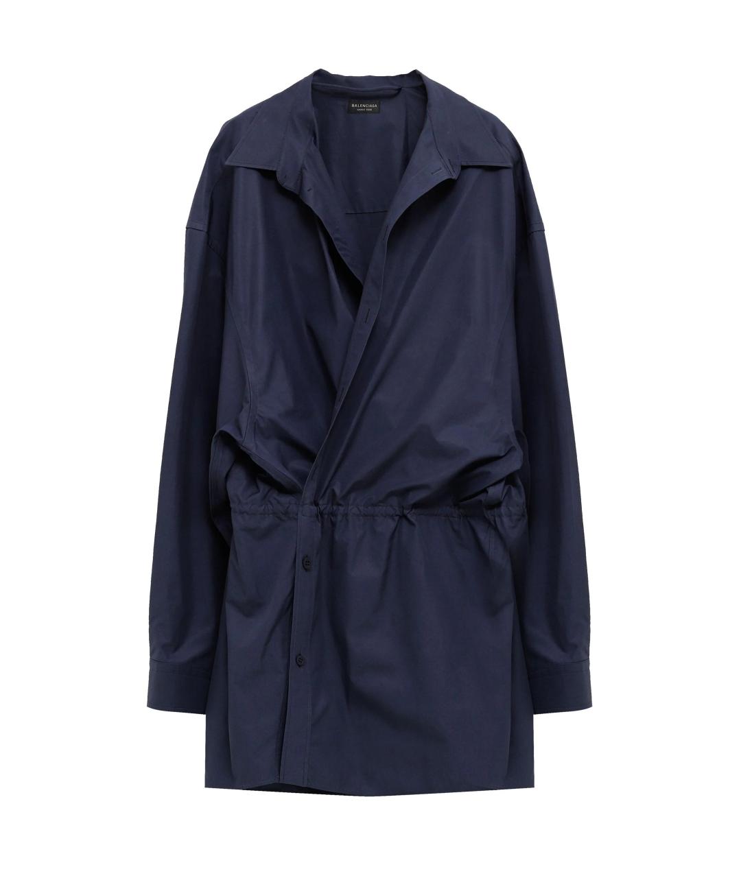 BALENCIAGA Темно-синее хлопковое повседневное платье, фото 1