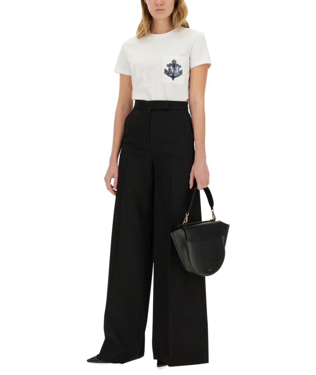 MAX MARA Черные шерстяные прямые брюки, фото 2