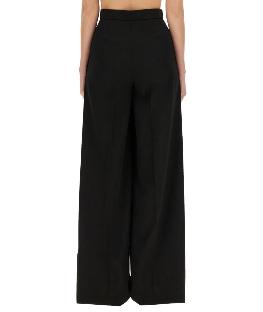 MAX MARA Черные шерстяные прямые брюки, фото 3