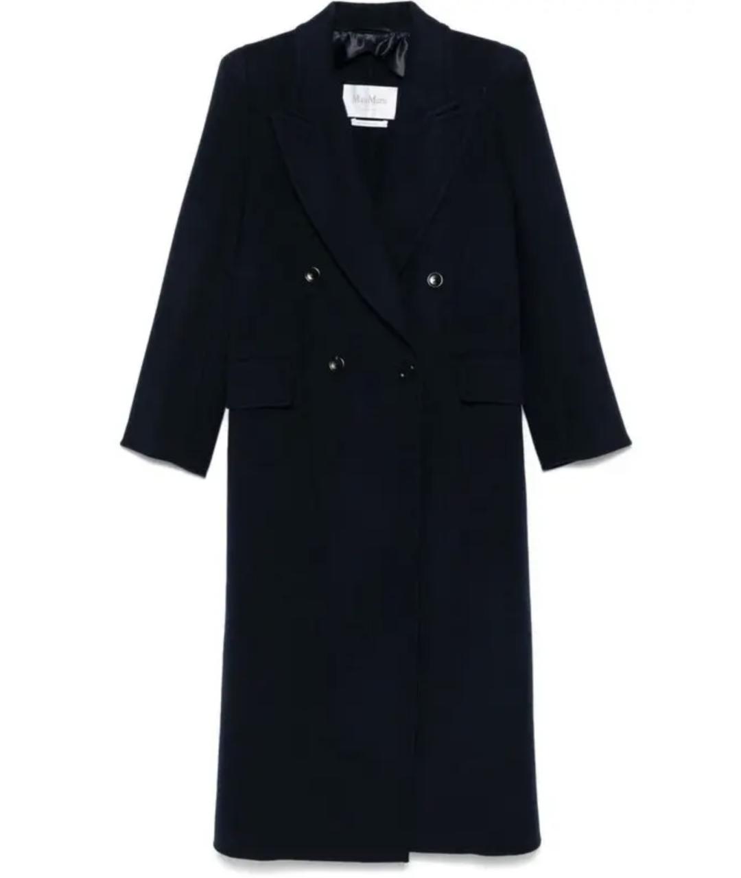 MAX MARA Синий шерстяной тренч/плащ, фото 1