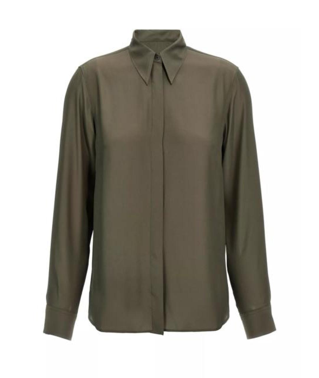 DRIES VAN NOTEN Зеленая ацетатная рубашка, фото 1