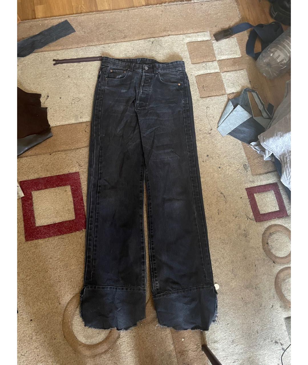 VETEMENTS Антрацитовые хлопковые прямые джинсы, фото 6