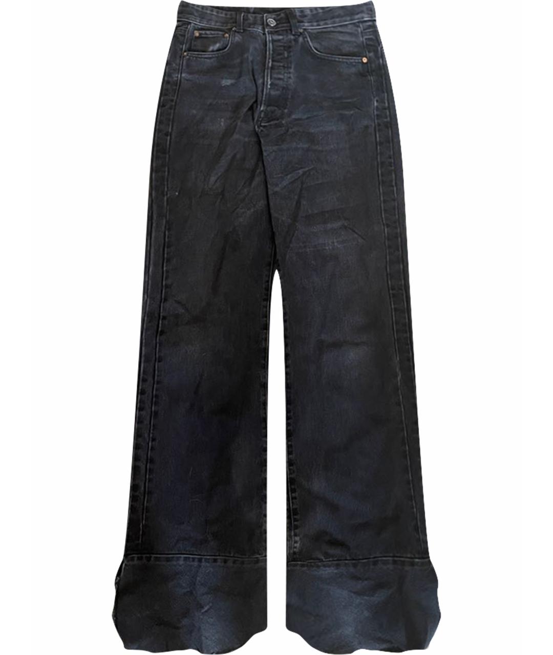 VETEMENTS Антрацитовые хлопковые прямые джинсы, фото 1