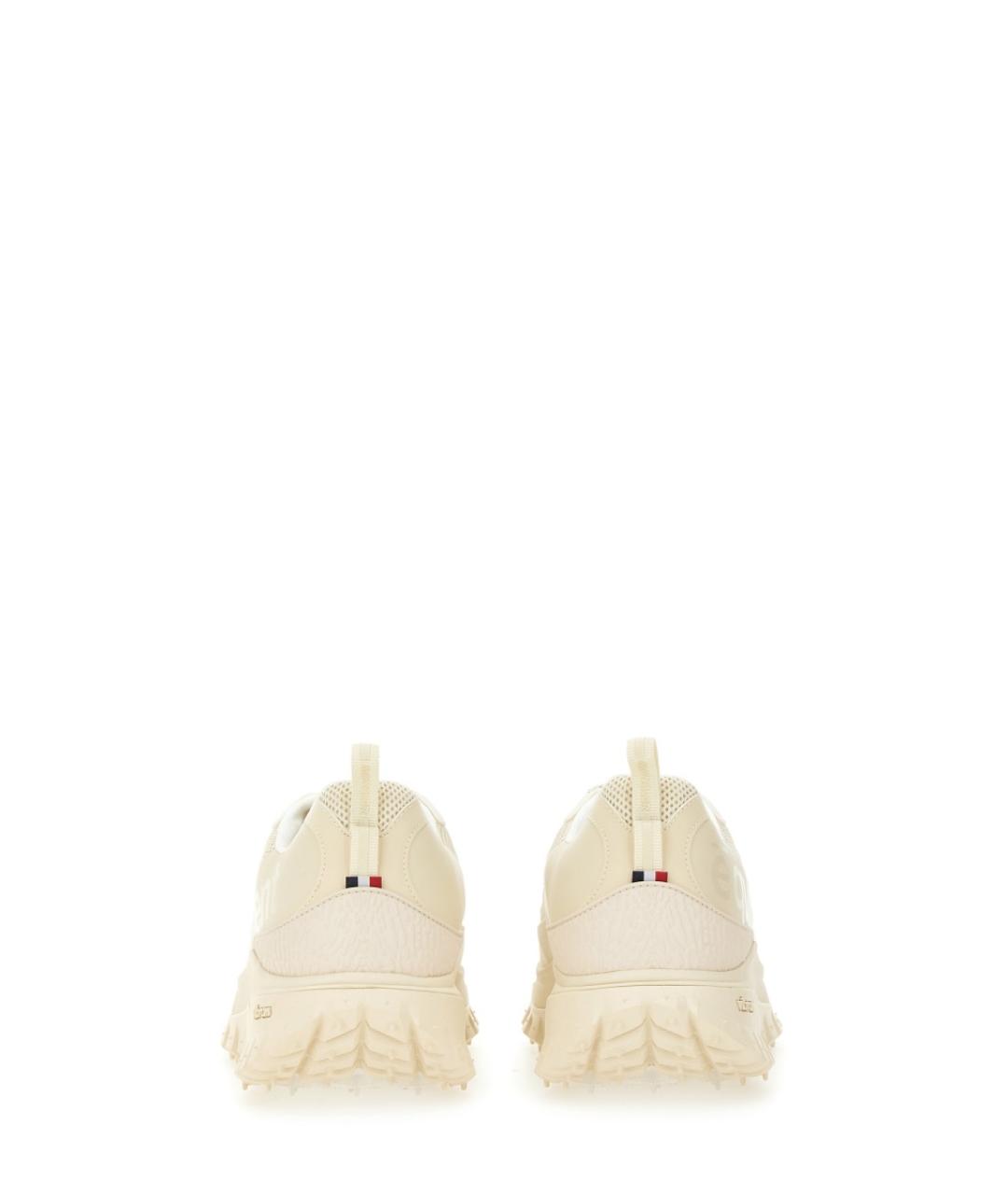 MONCLER Белые кожаные низкие кроссовки / кеды, фото 3