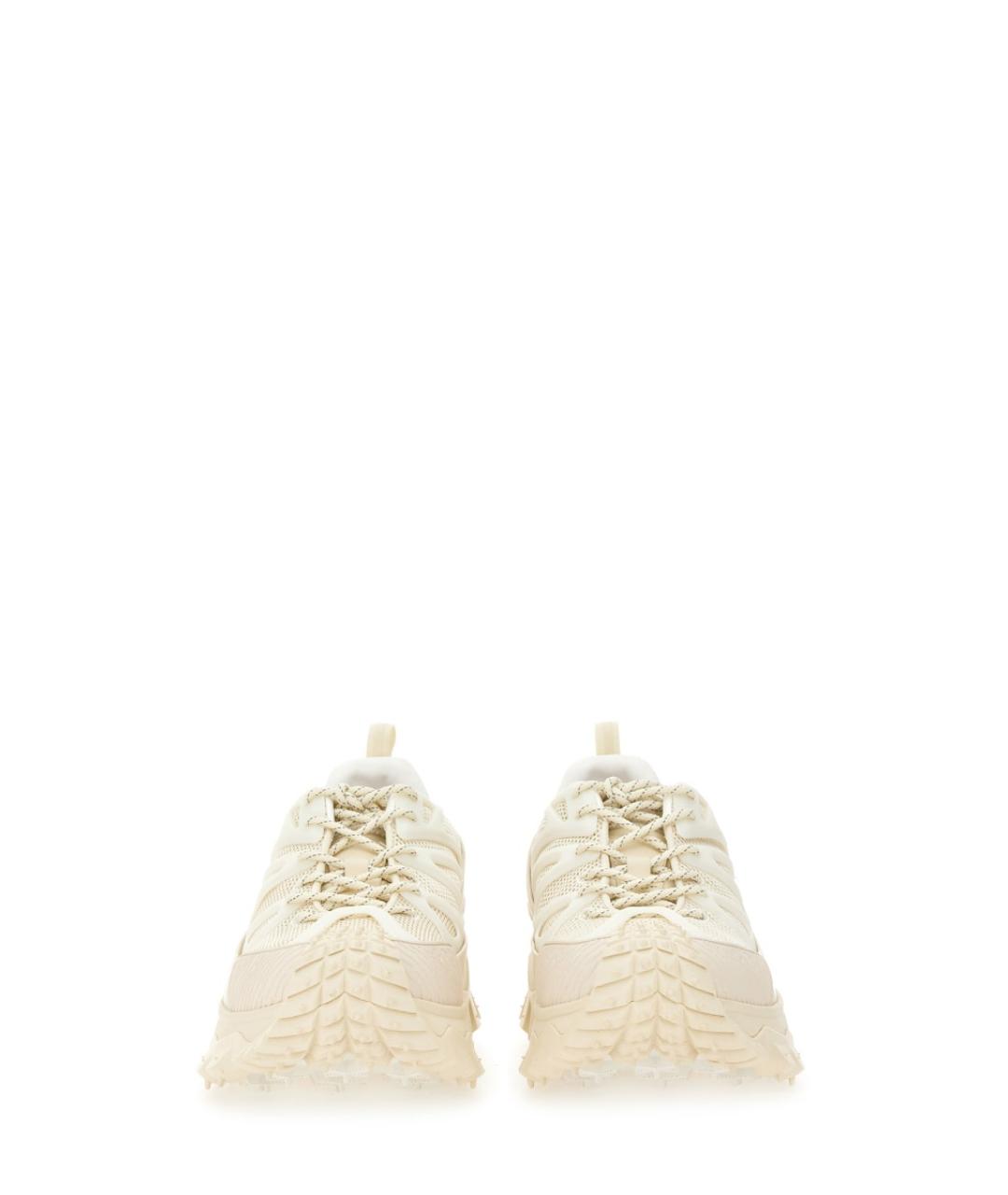 MONCLER Белые кожаные низкие кроссовки / кеды, фото 4