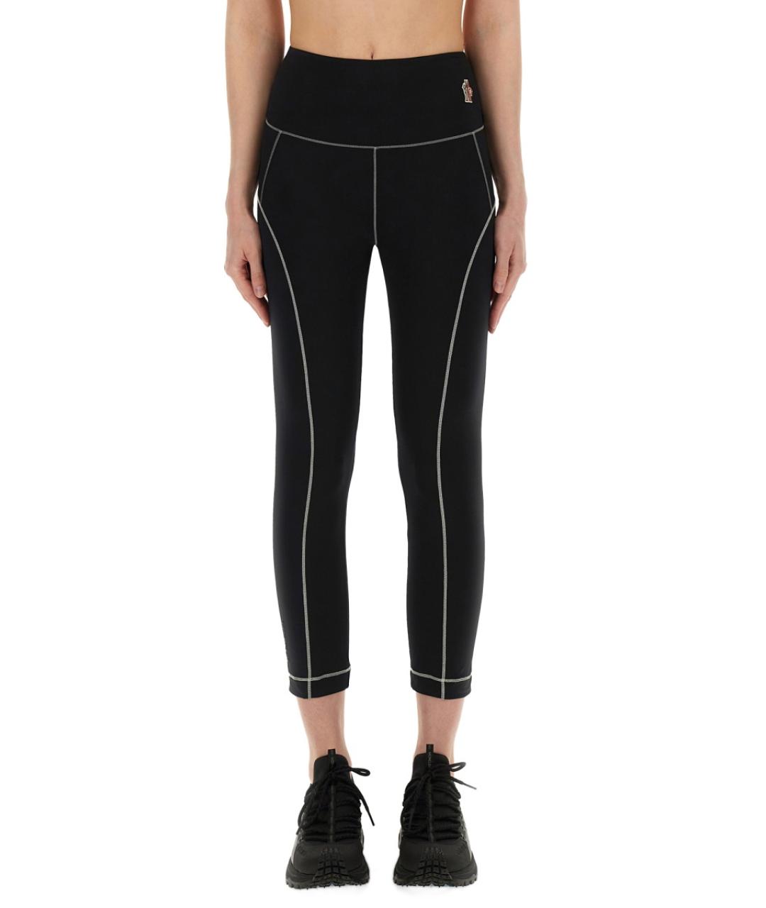 MONCLER GRENOBLE Черные полиамидовые леггинсы и велосипедки, фото 2
