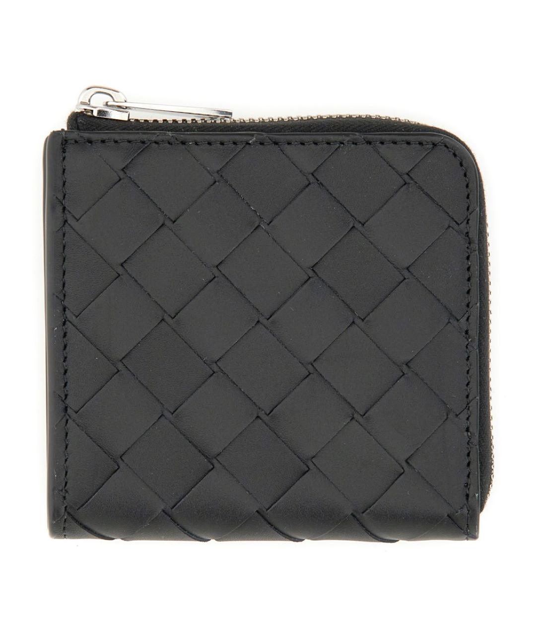 BOTTEGA VENETA Черный кожаный кошелек, фото 1