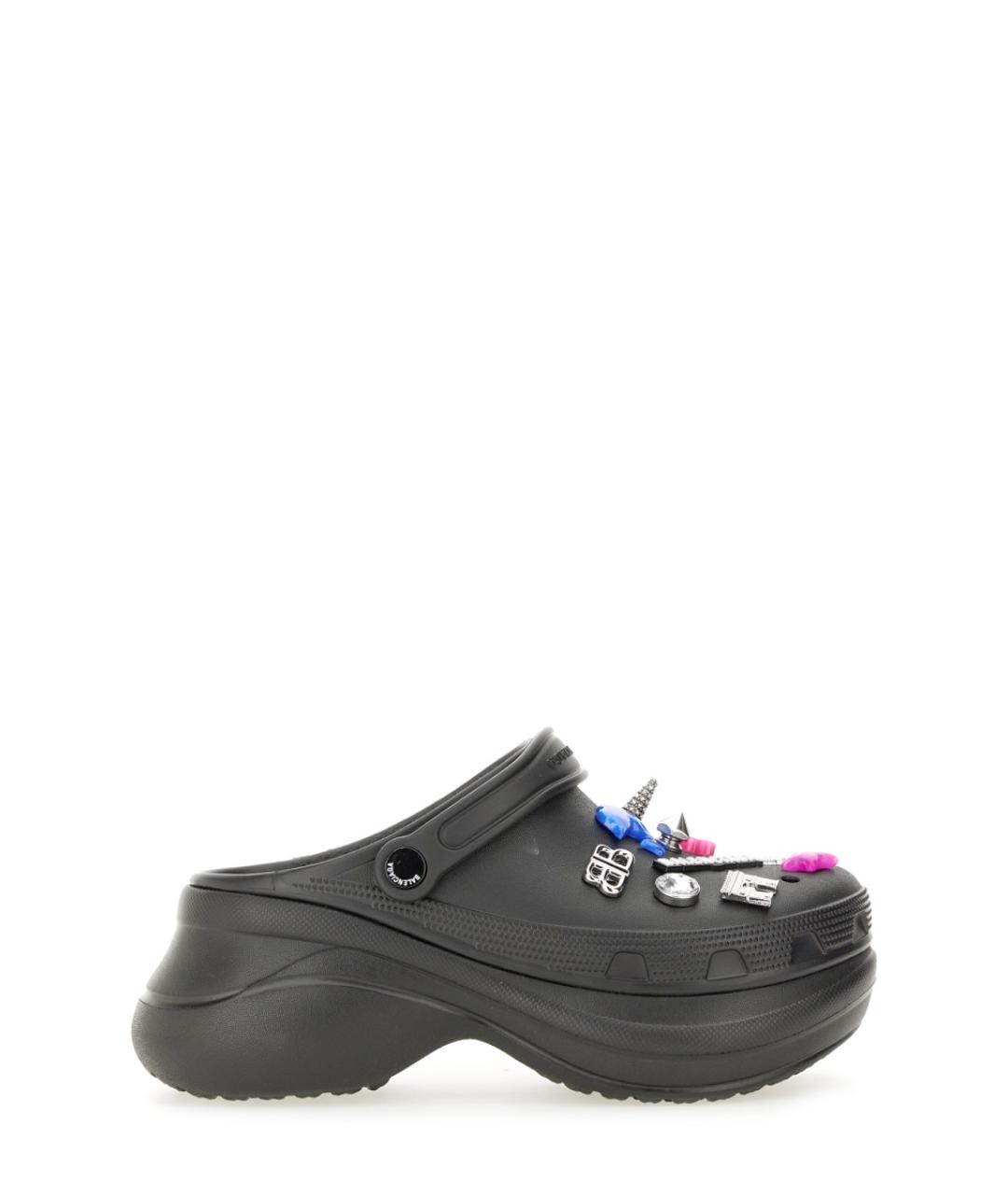 BALENCIAGA Черные резиновые сабо, фото 1