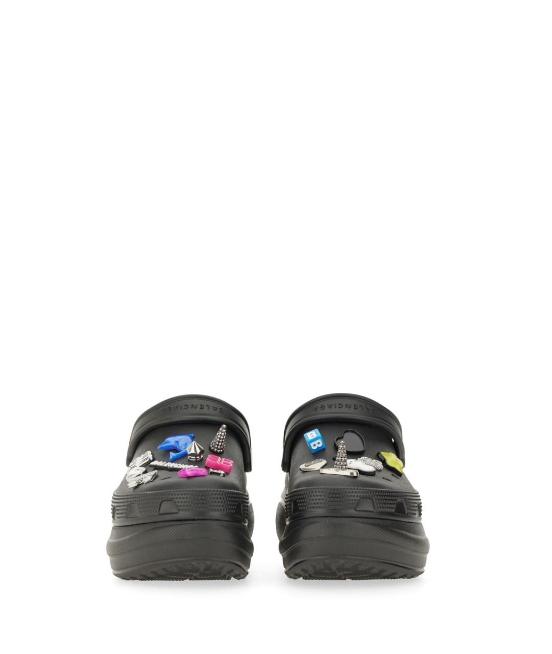 BALENCIAGA Черные резиновые сабо, фото 4