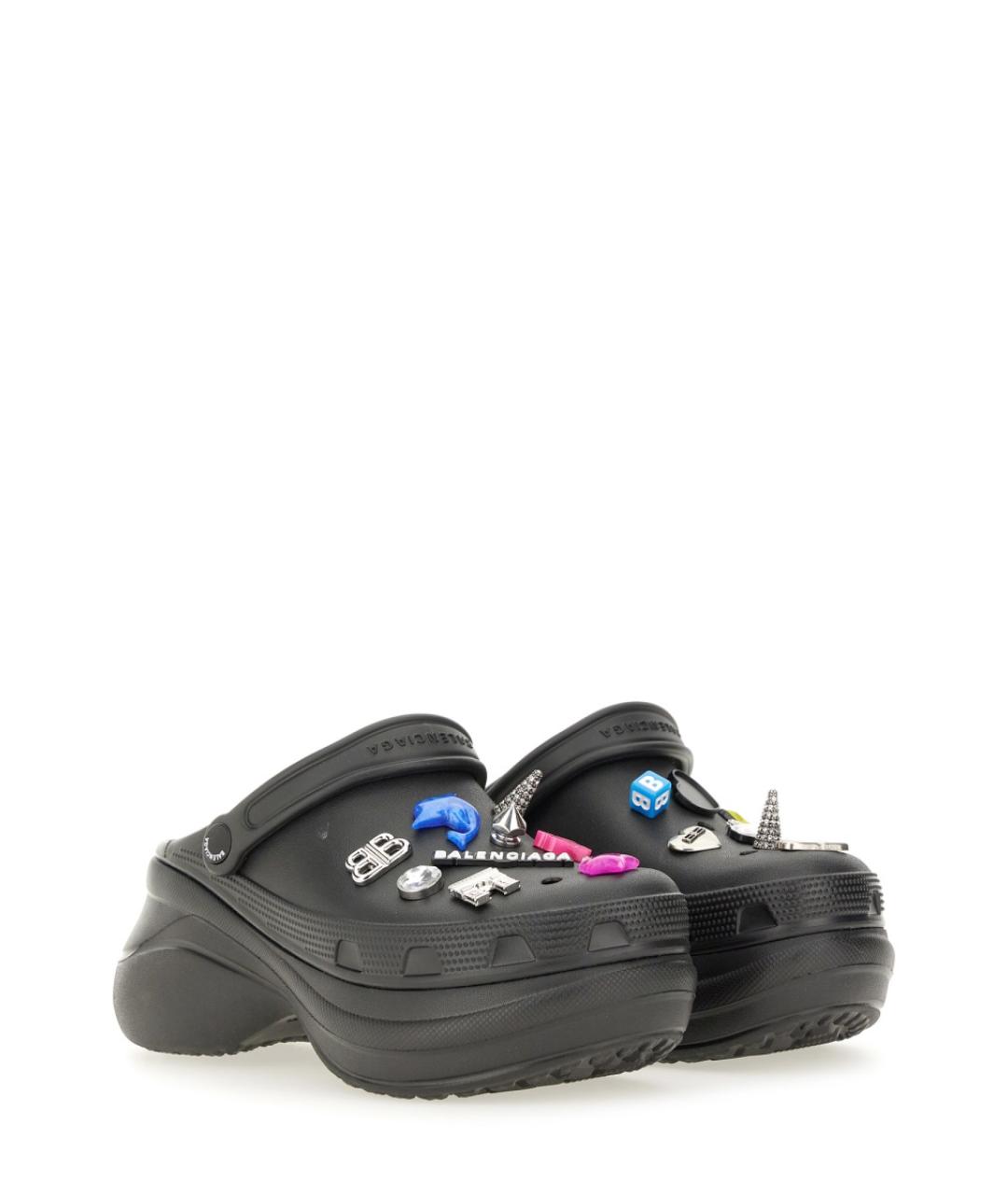 BALENCIAGA Черные резиновые сабо, фото 2