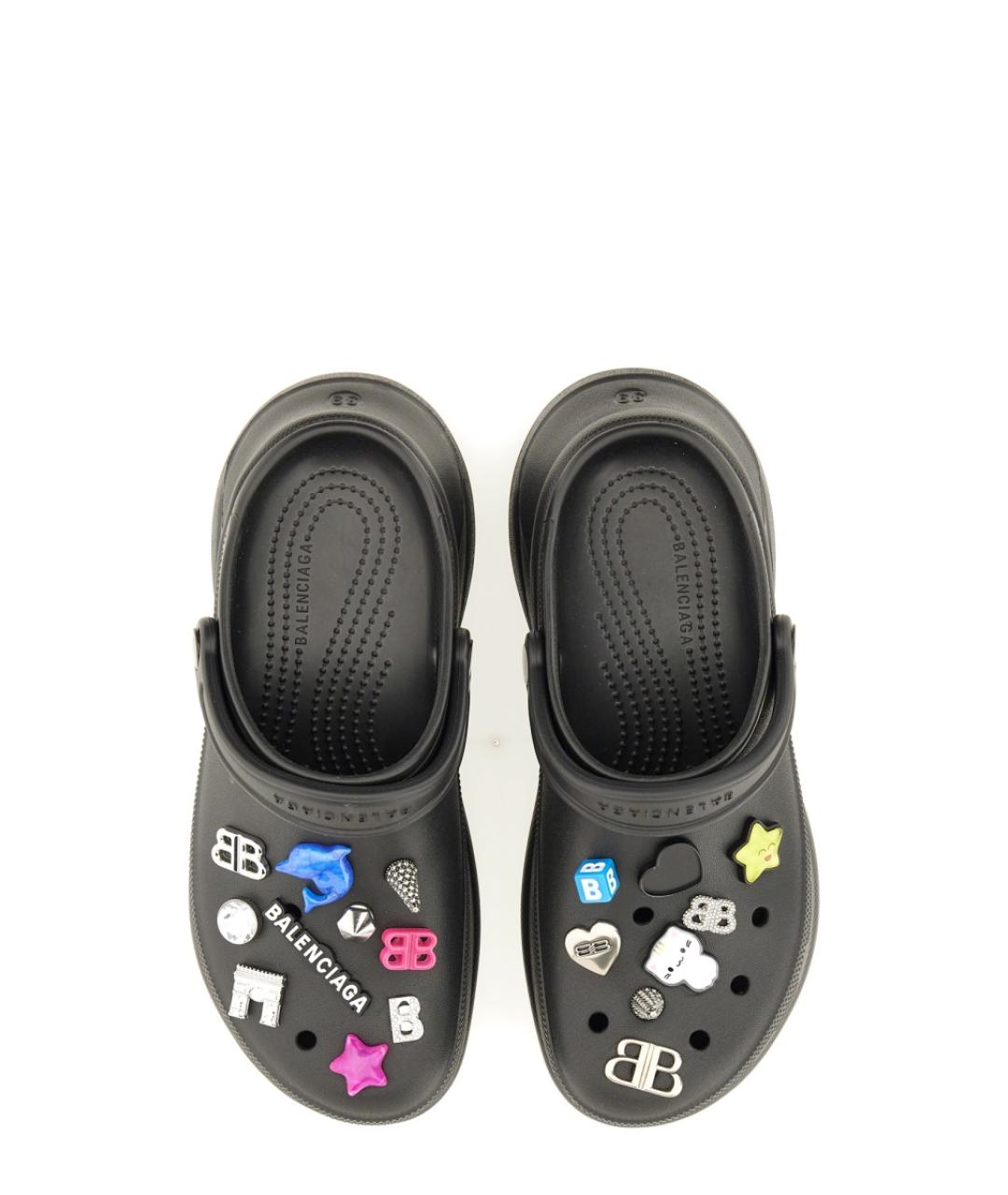 BALENCIAGA Черные резиновые сабо, фото 6