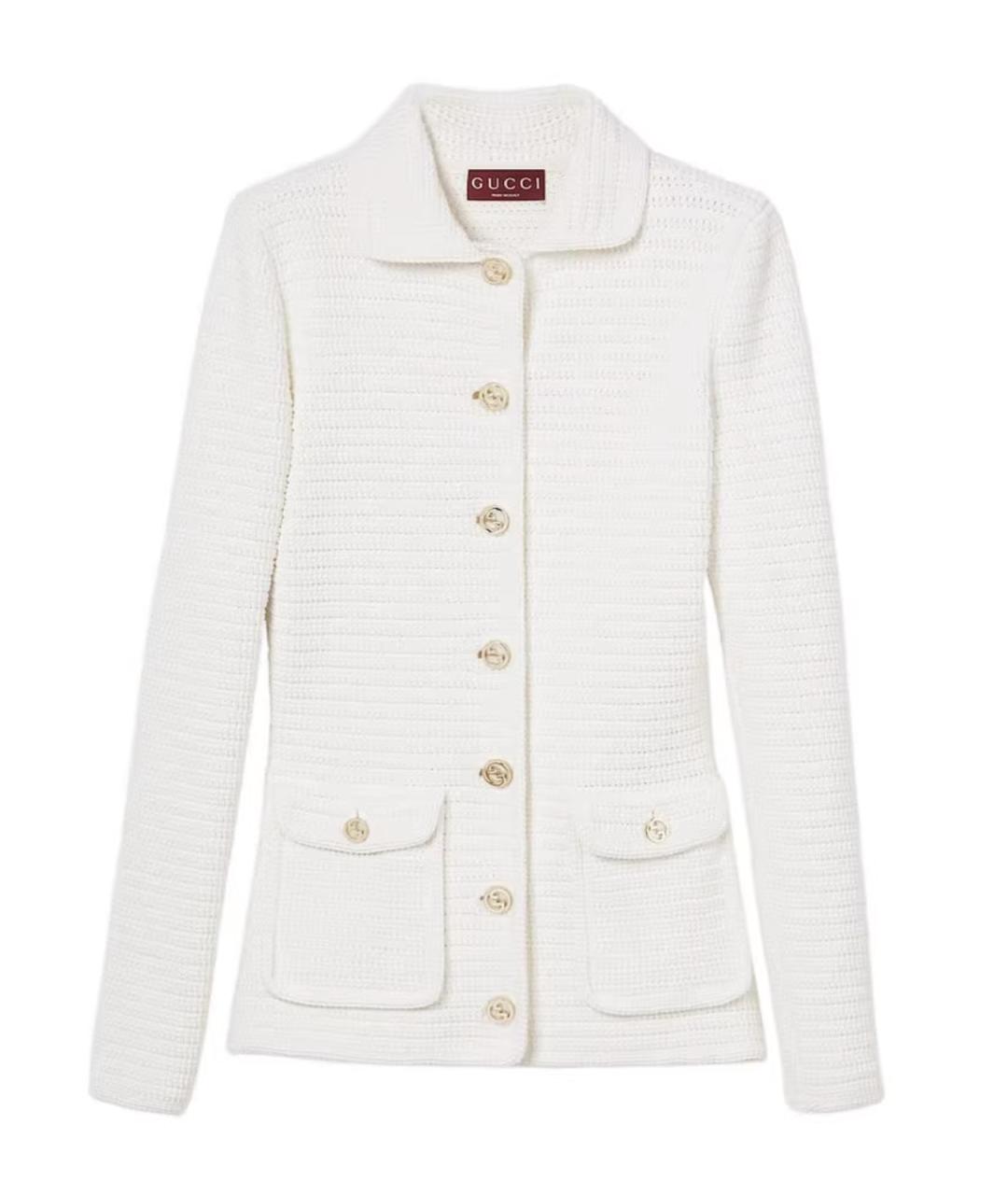 GUCCI Белый хлопковый кардиган, фото 1