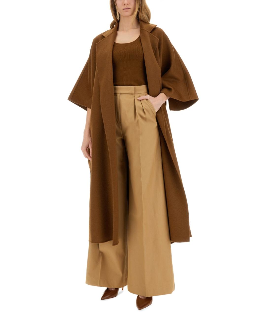 MAX MARA Коричневое шерстяное пальто, фото 2