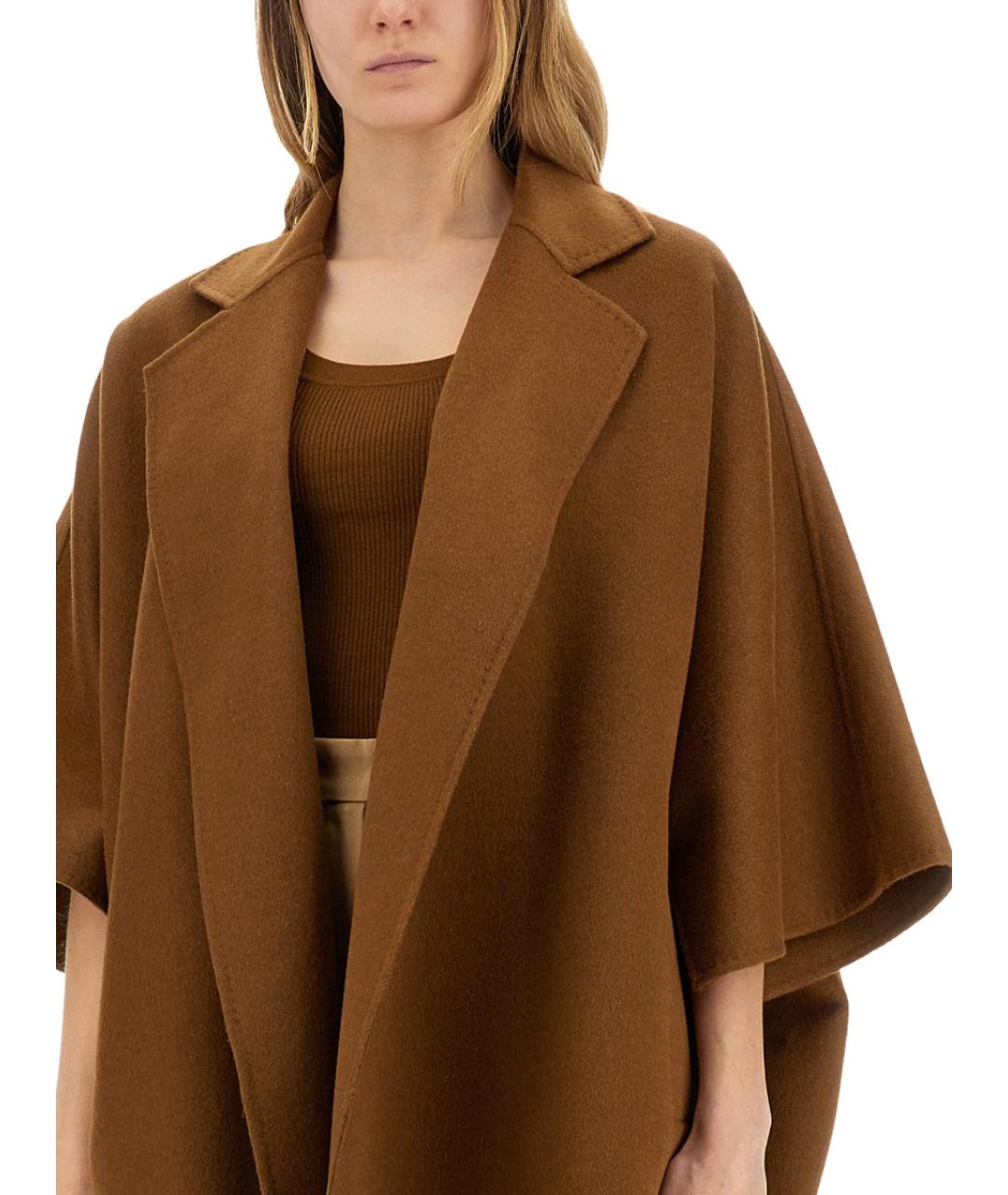 MAX MARA Коричневое шерстяное пальто, фото 4