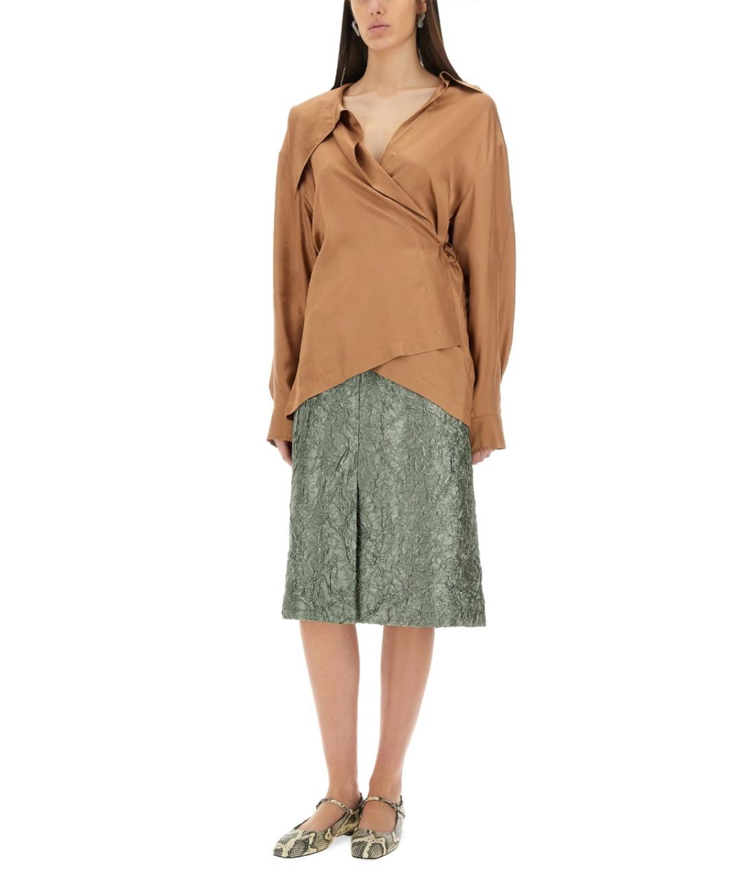 DRIES VAN NOTEN Бежевая вискозная блузы, фото 3