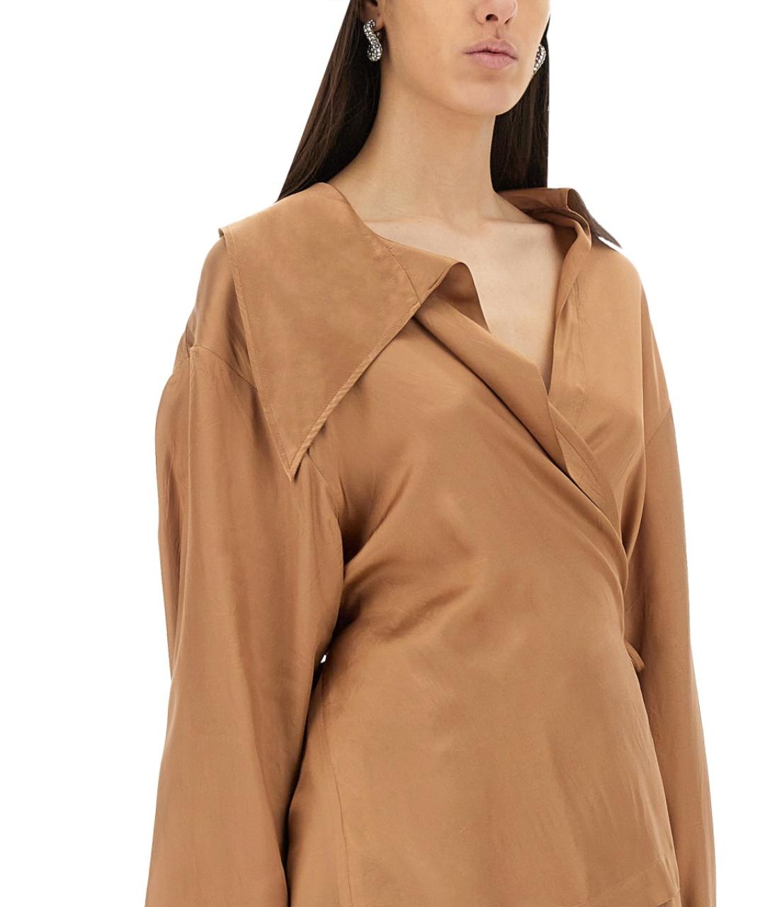 DRIES VAN NOTEN Бежевая вискозная блузы, фото 5
