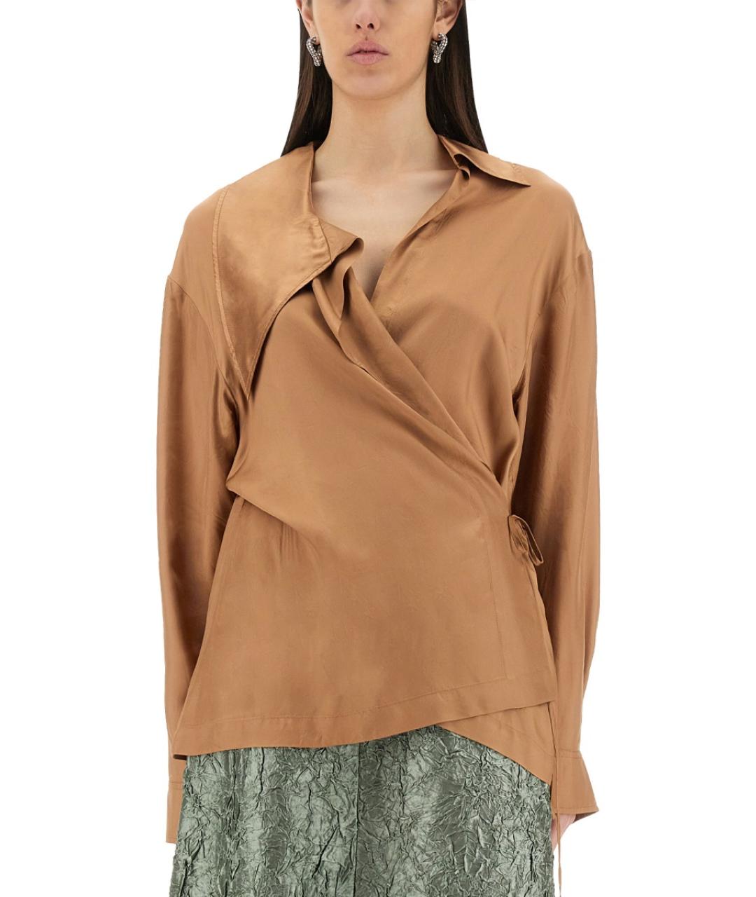 DRIES VAN NOTEN Бежевая вискозная блузы, фото 2