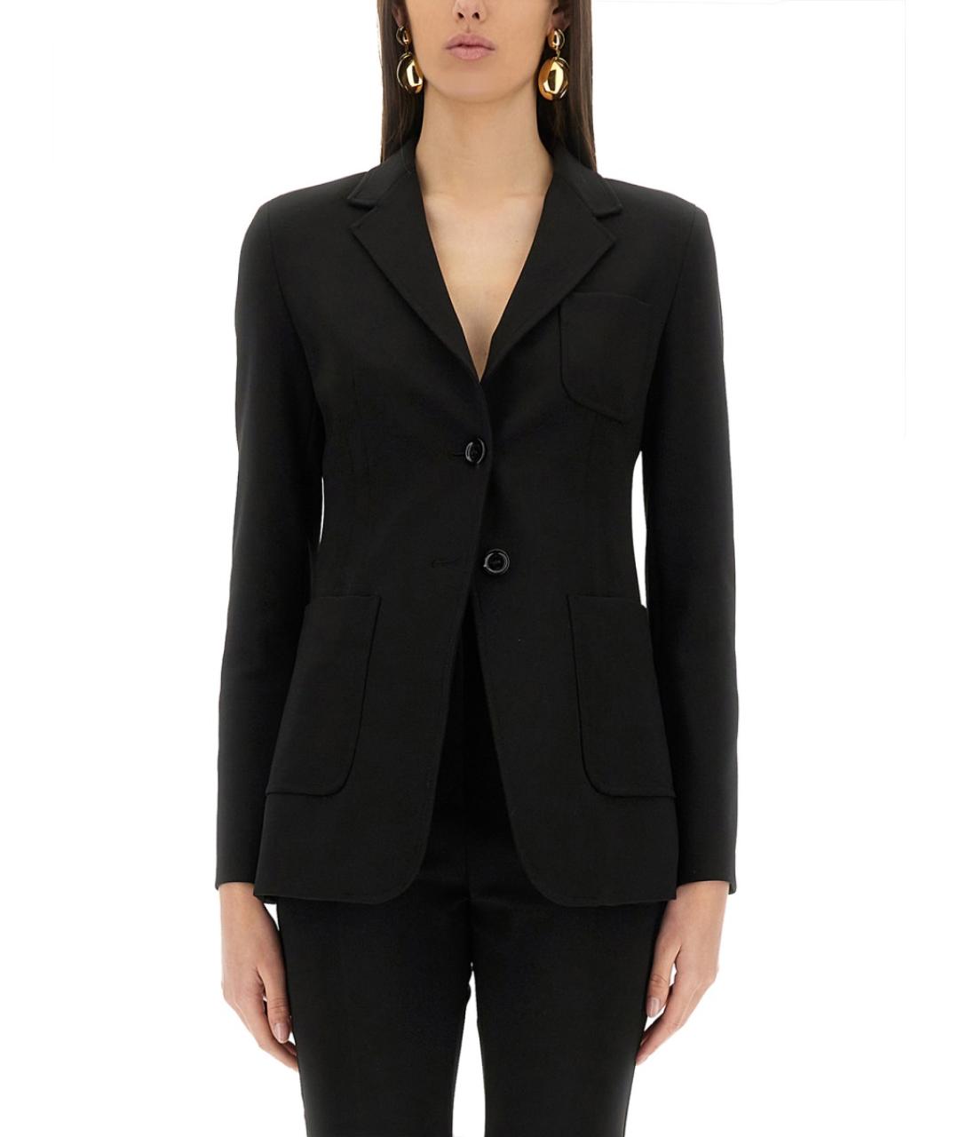 MAX MARA Черный вискозный жакет/пиджак, фото 5