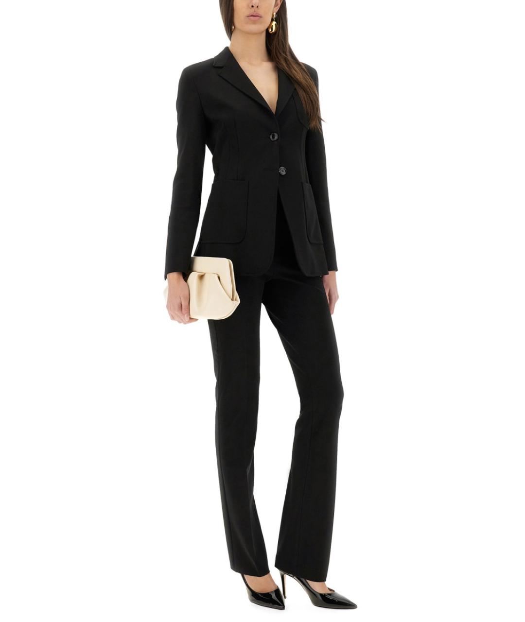 MAX MARA Черные вискозные прямые брюки, фото 2