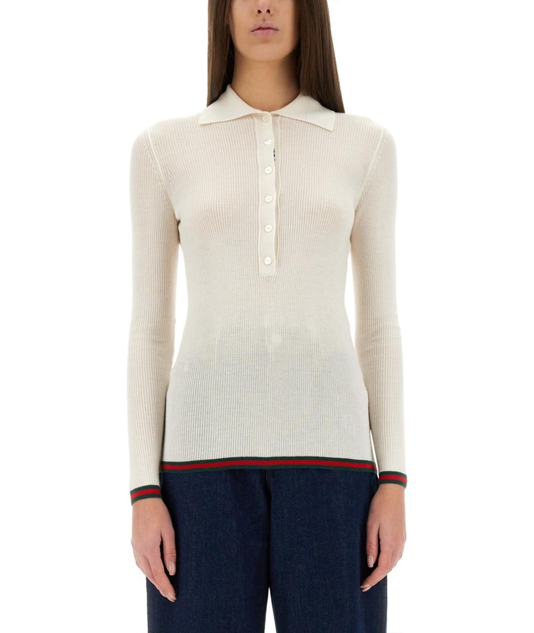 GUCCI Белый кашемировый джемпер / свитер, фото 2