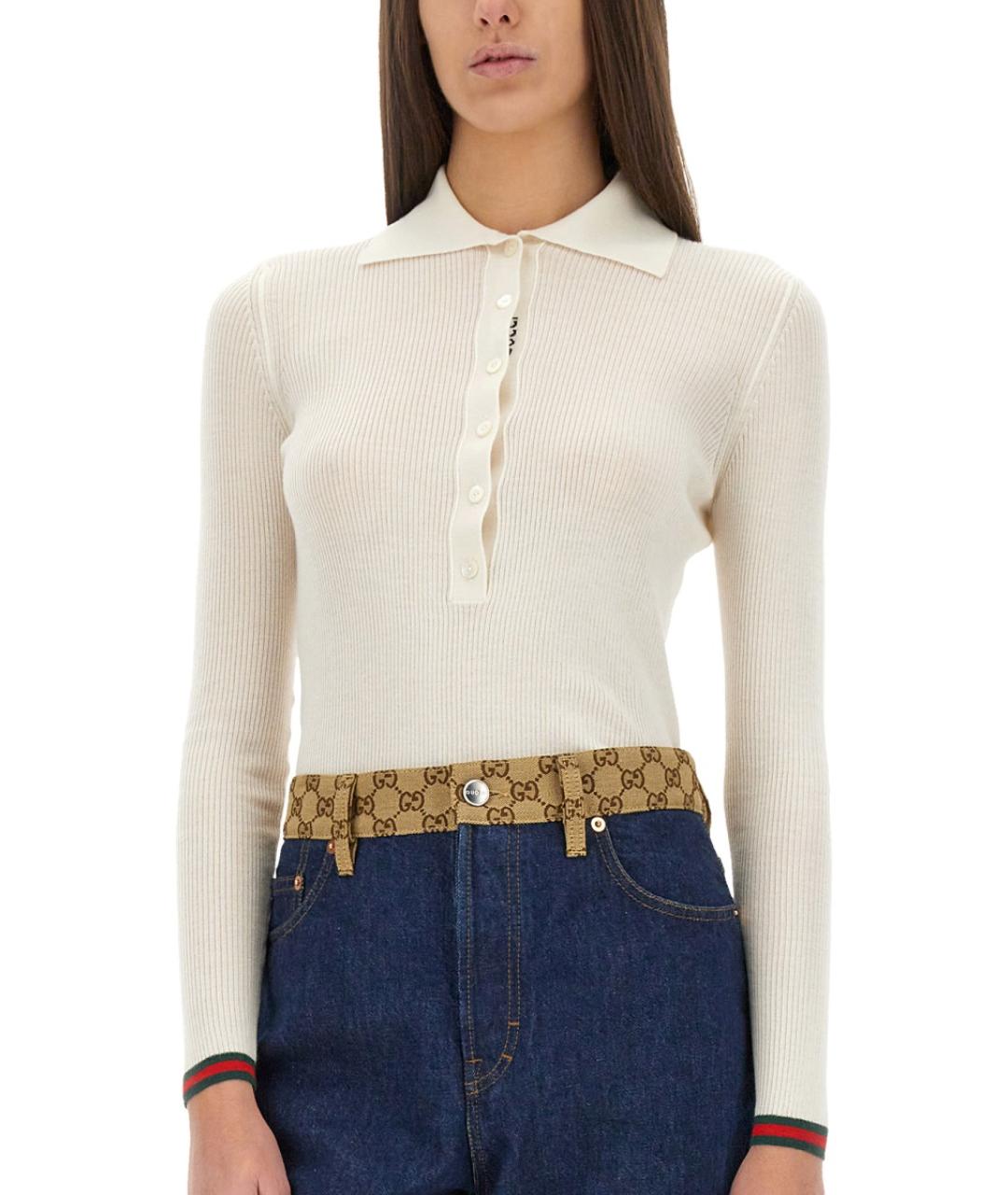 GUCCI Белый кашемировый джемпер / свитер, фото 5