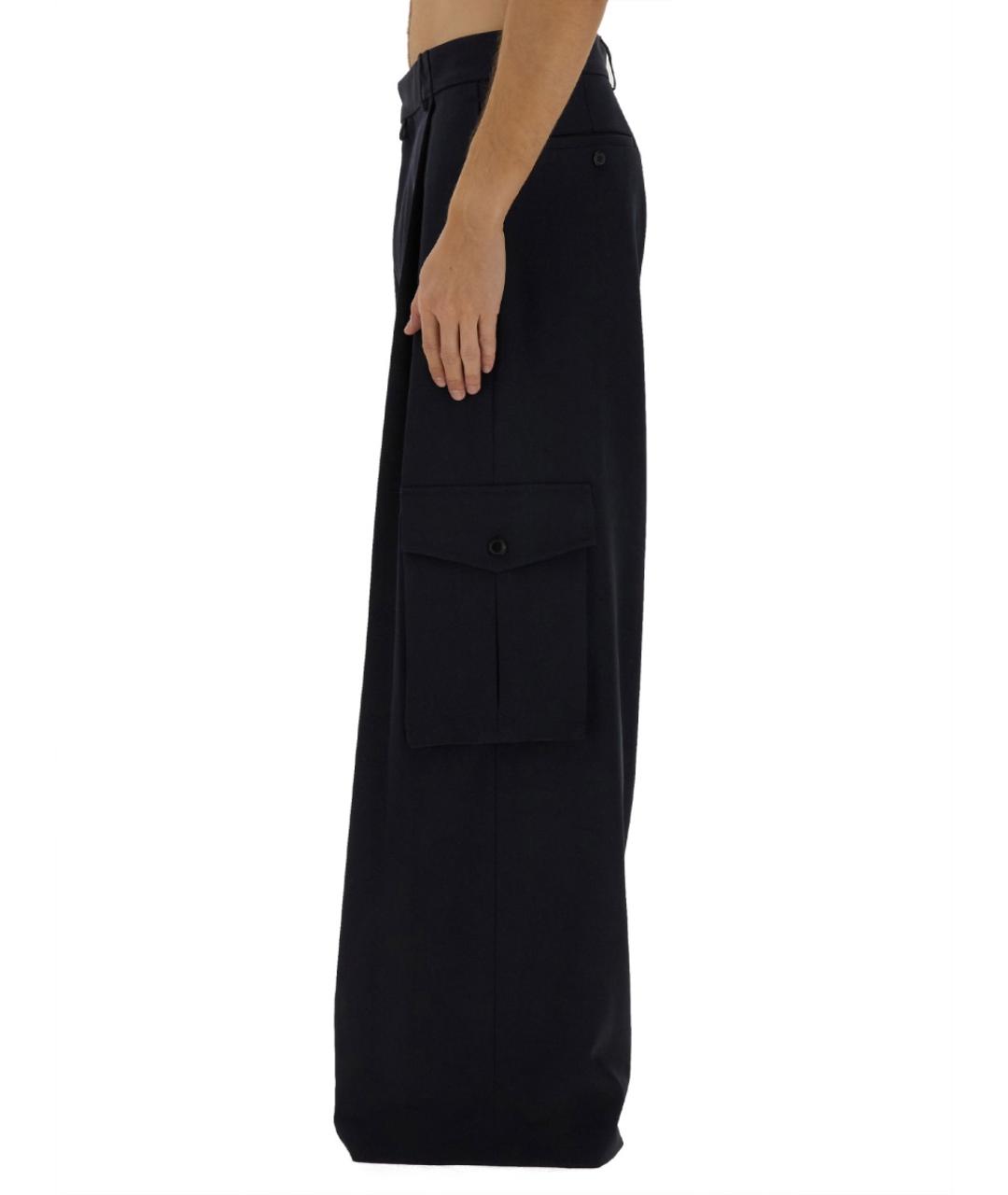 DRIES VAN NOTEN Синие шерстяные повседневные брюки, фото 5