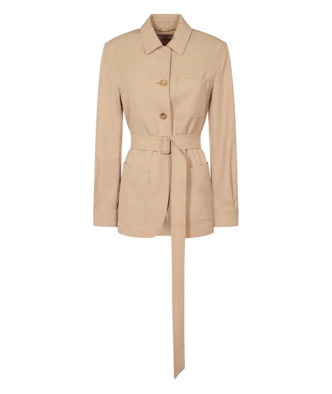 MAX MARA Бежевый шерстяной жакет/пиджак, фото 1