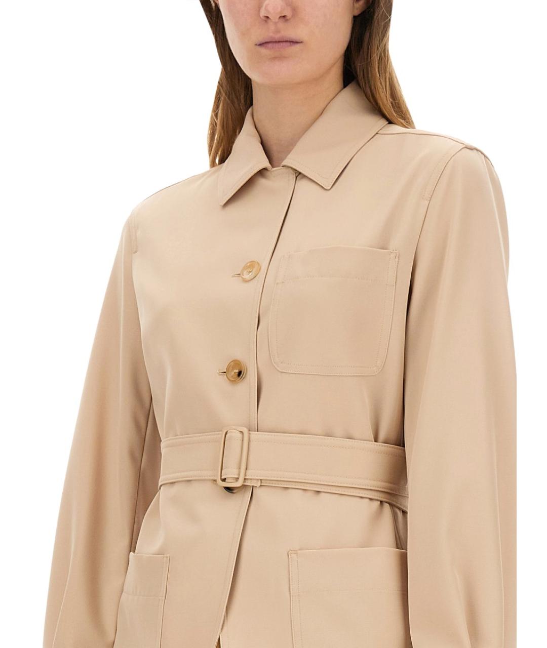 MAX MARA Бежевый шерстяной жакет/пиджак, фото 5