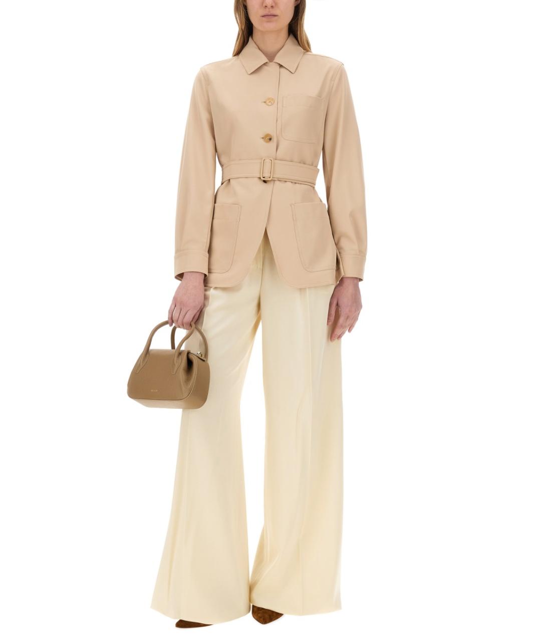 MAX MARA Бежевый шерстяной жакет/пиджак, фото 3