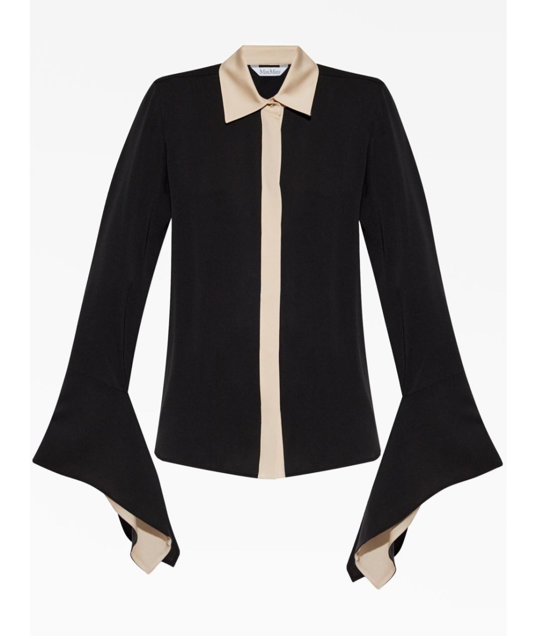 MAX MARA Черная шелковая рубашка, фото 1