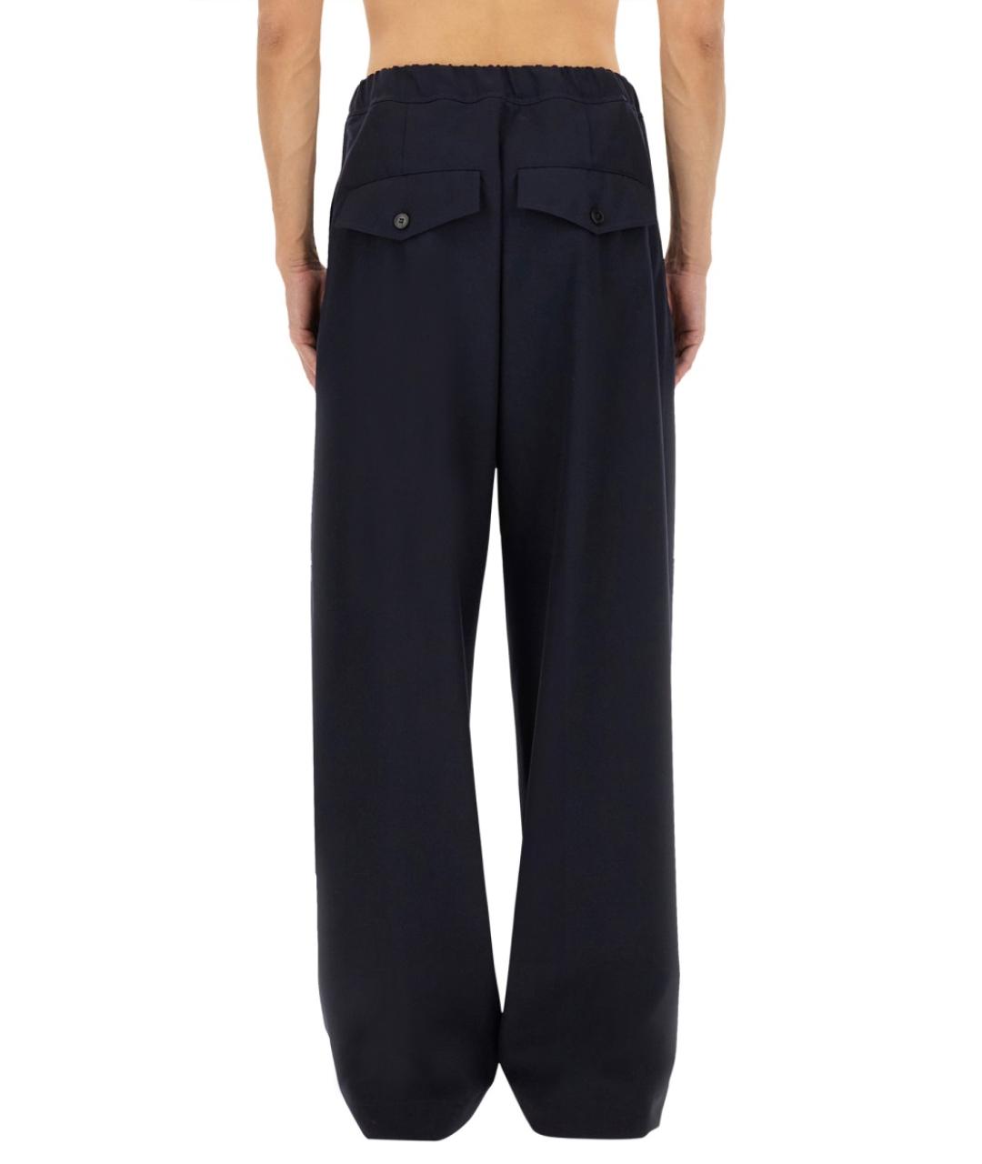 DRIES VAN NOTEN Синие хлопковые повседневные брюки, фото 4