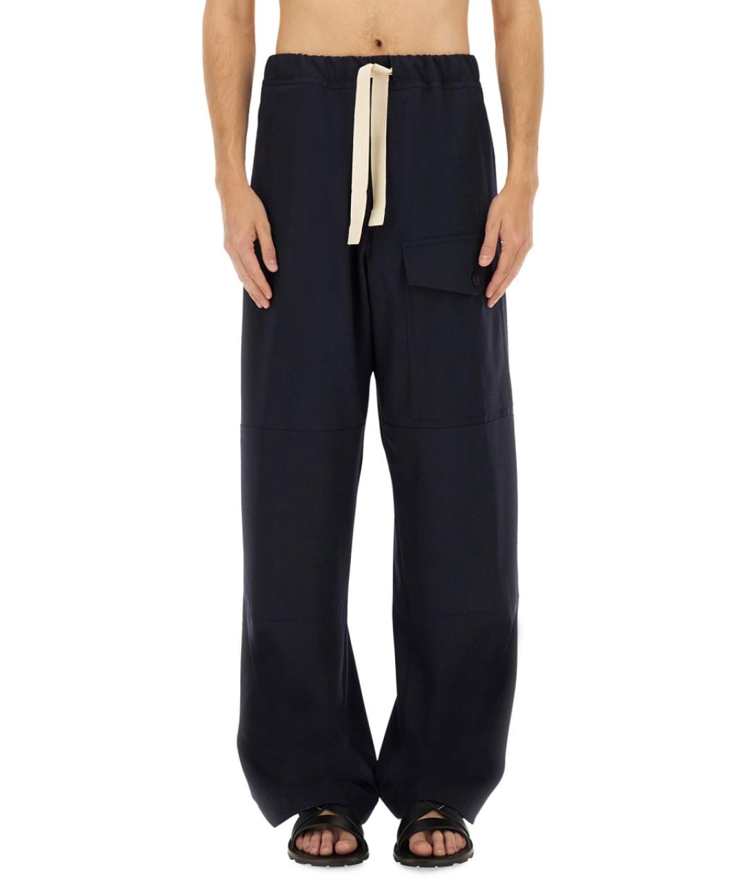 DRIES VAN NOTEN Синие хлопковые повседневные брюки, фото 2