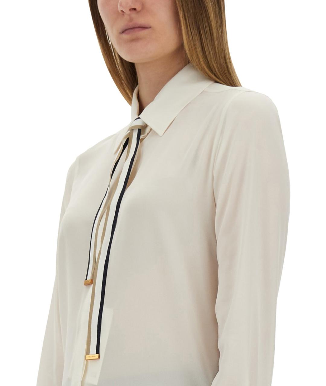 MAX MARA Белая шелковая рубашка, фото 4