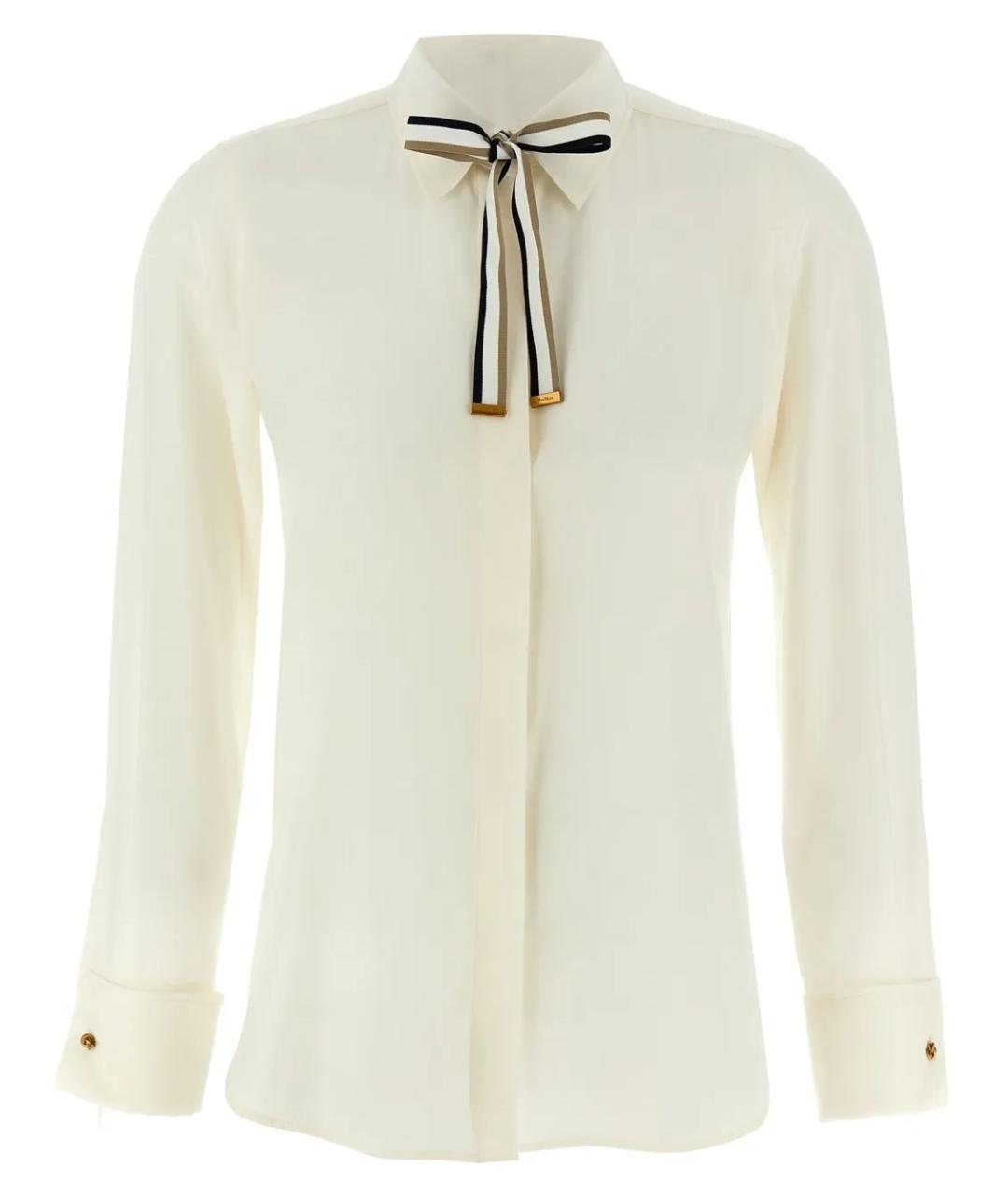 MAX MARA Белая шелковая рубашка, фото 1