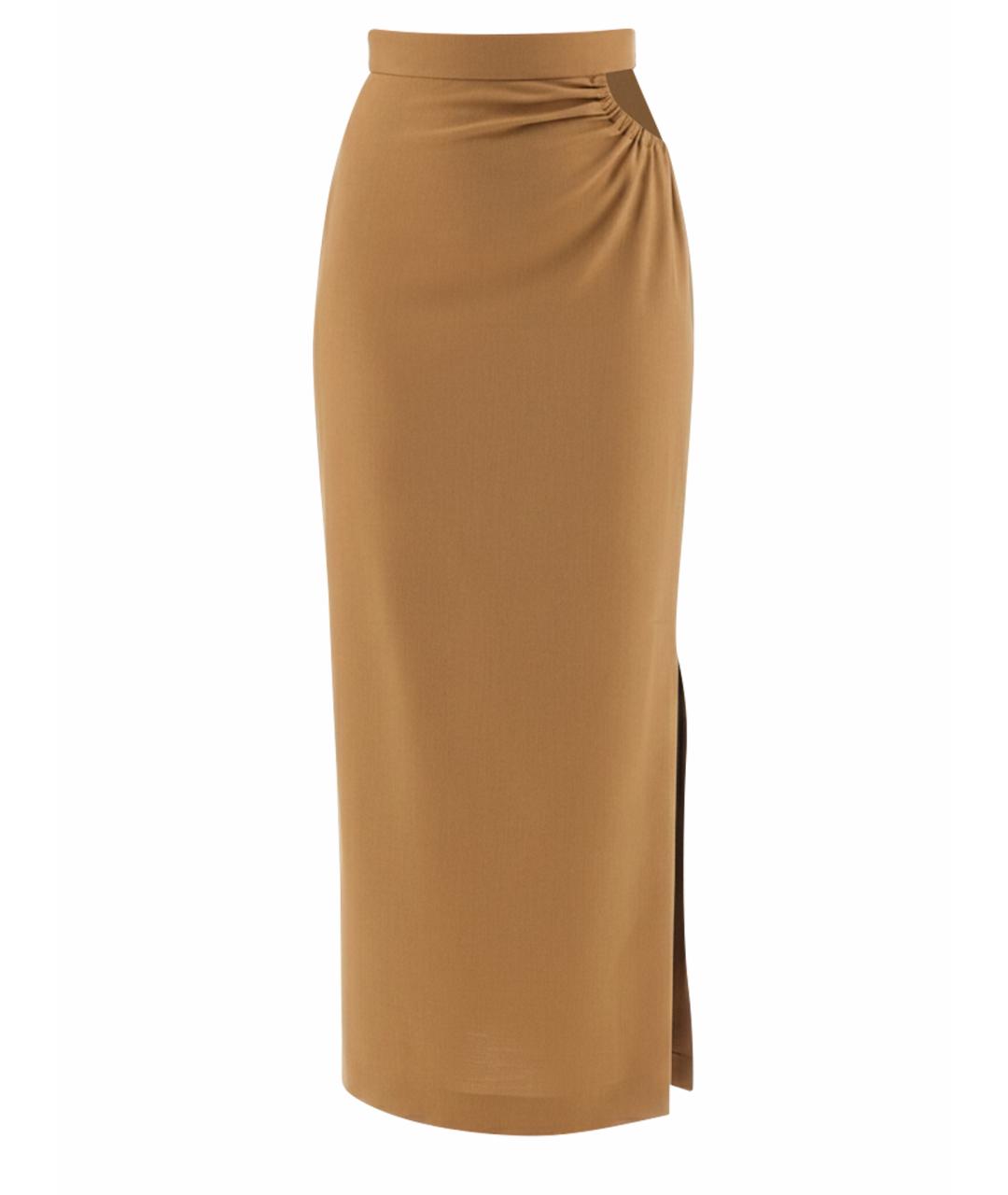 MAX MARA Бежевая шерстяная юбка макси, фото 1